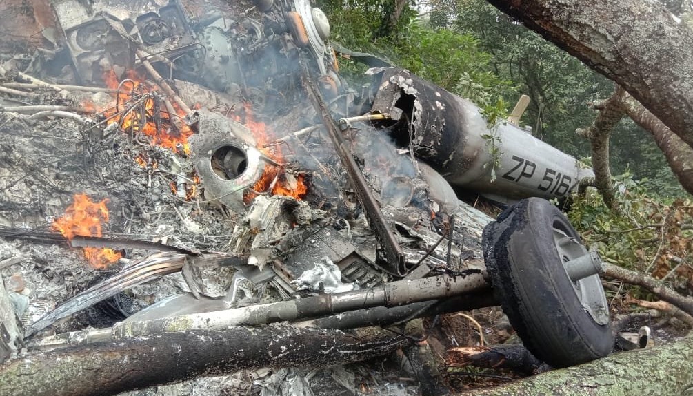 भारतीय सेना प्रमुख चढेको हेलिकप्टर दुर्घटना
