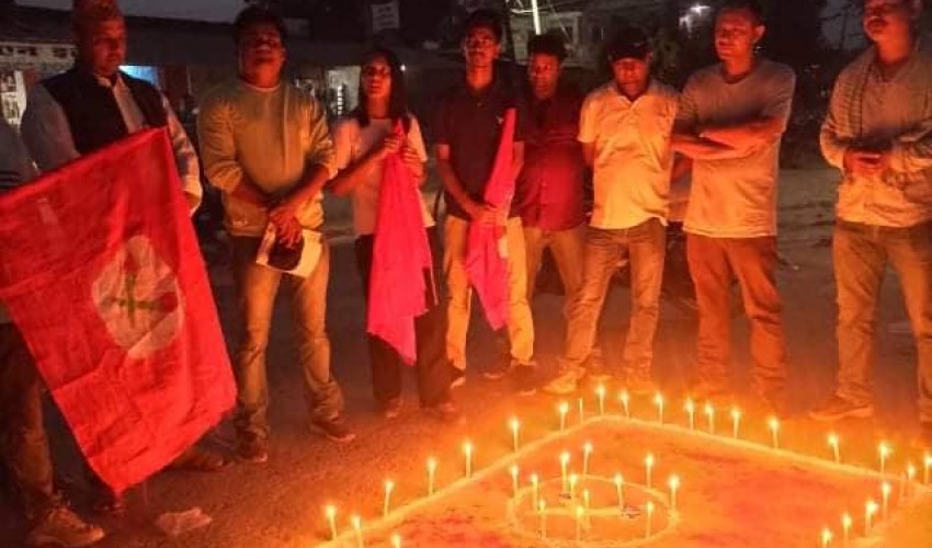 कञ्चनपुरमा नेपाल विद्यार्थी संघ द्वारा दीप प्रज्वलन
